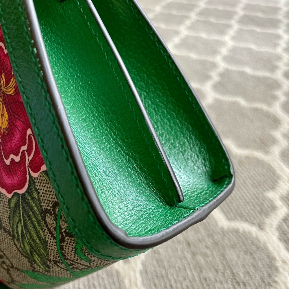 GUCCI GG Supreme Monogram Flora Web Small Ophidia Chain Shoulder Bag Green. NWOT - Picture 7 of 15